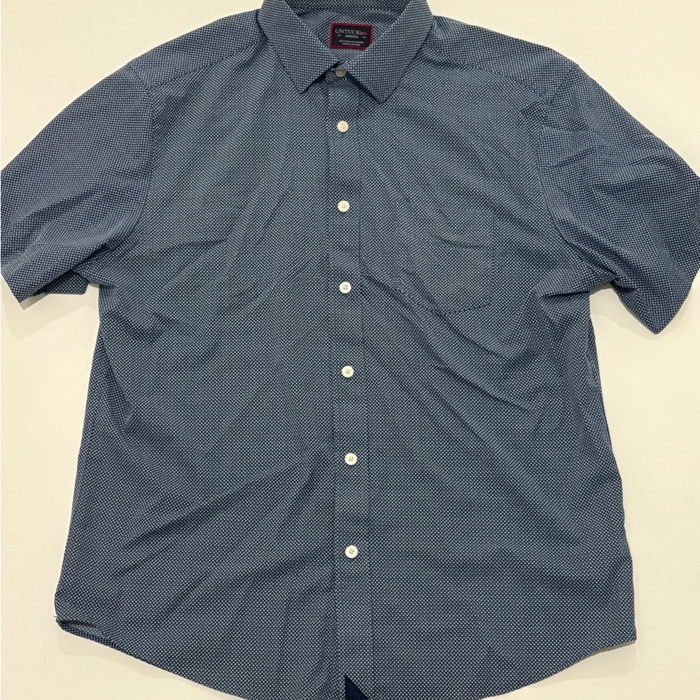 UNTUCKit Men's Navy Short Sleeve Shirt